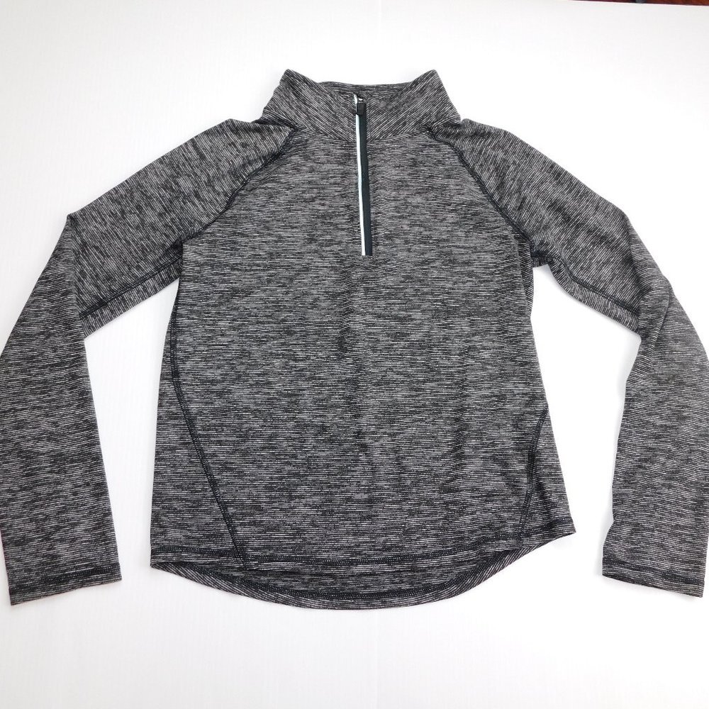 Old Navy Active Salt Pepper Youth Girls XL / 14 Long Sleeve 1/4 Shirt